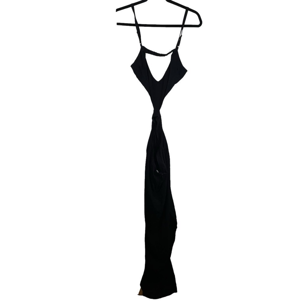 NWT Reformation Alsie Eco Crepe Cut Out Side Slit Midi Dress Black Size 8